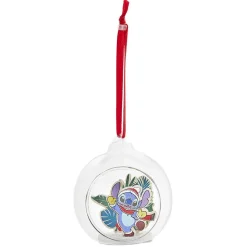 Boule de Noël Disney Stitch en verre et bois Ø8cm-Gifi Outlet