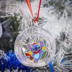 Boule de Noël Disney Stitch en verre et bois Ø8cm-Gifi Outlet