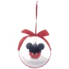 Boule de Noël Disney transparente ruban et billes avec tête de Mickey-Gifi