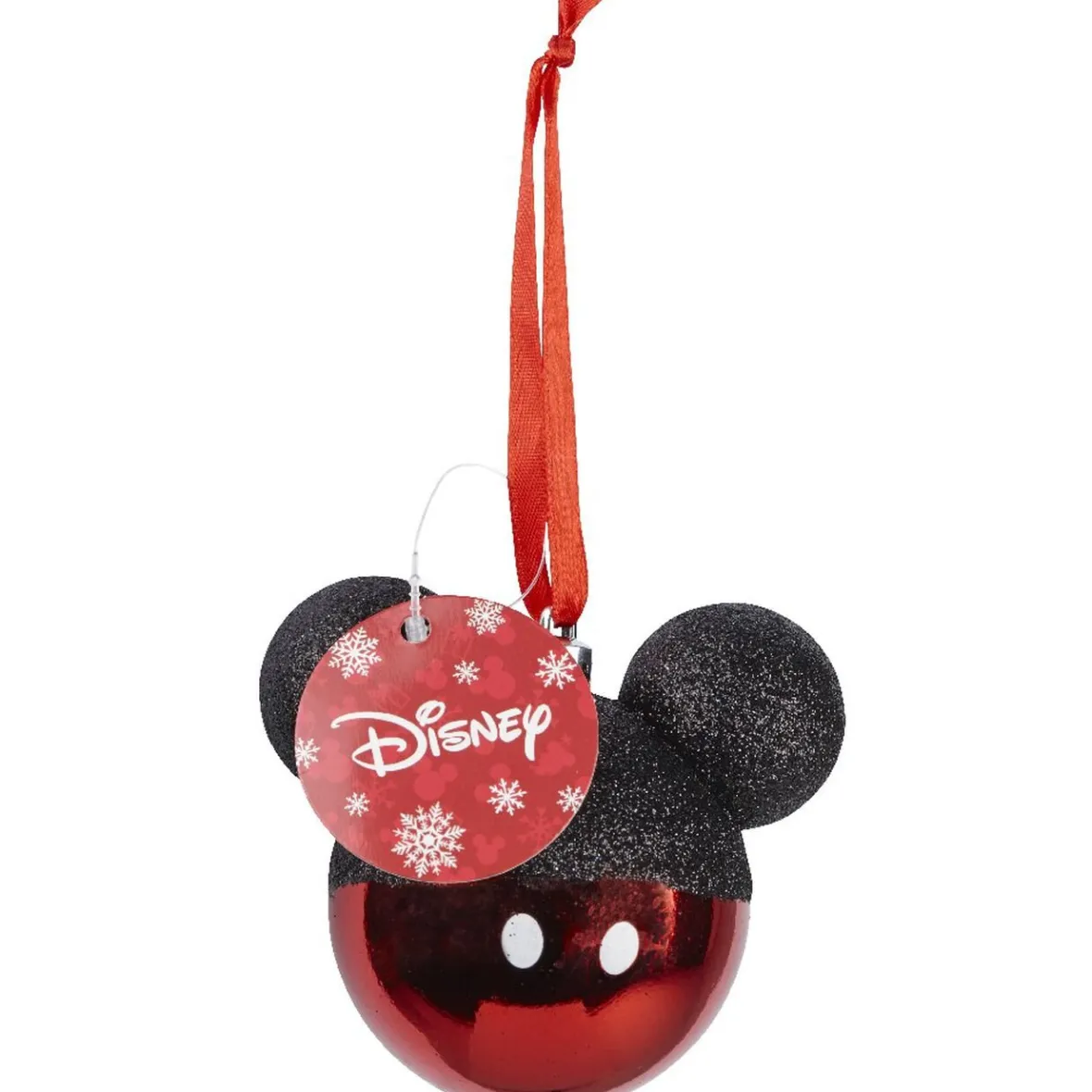 Boule de Noël Disney tête de Mickey rouge et noire-Gifi New