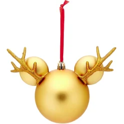 Boule de Noël Disney tête de Mickey en 3D dorée H15,5cm-Gifi Hot