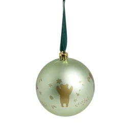 Boule de Noël Disney Winnie L'ourson vert Ø8cm x4-Gifi Outlet