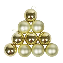 Boule de Noël dorée brillante et mate x10-Gifi Best
