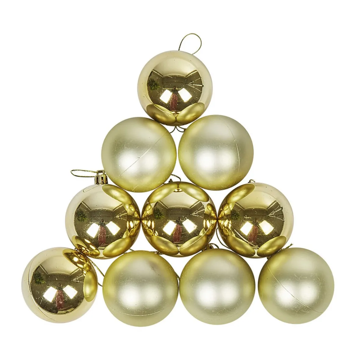 Boule de Noël dorée brillante et mate x10-Gifi Best