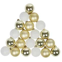 Boule de Noël dorée et blanche x25-Gifi Best