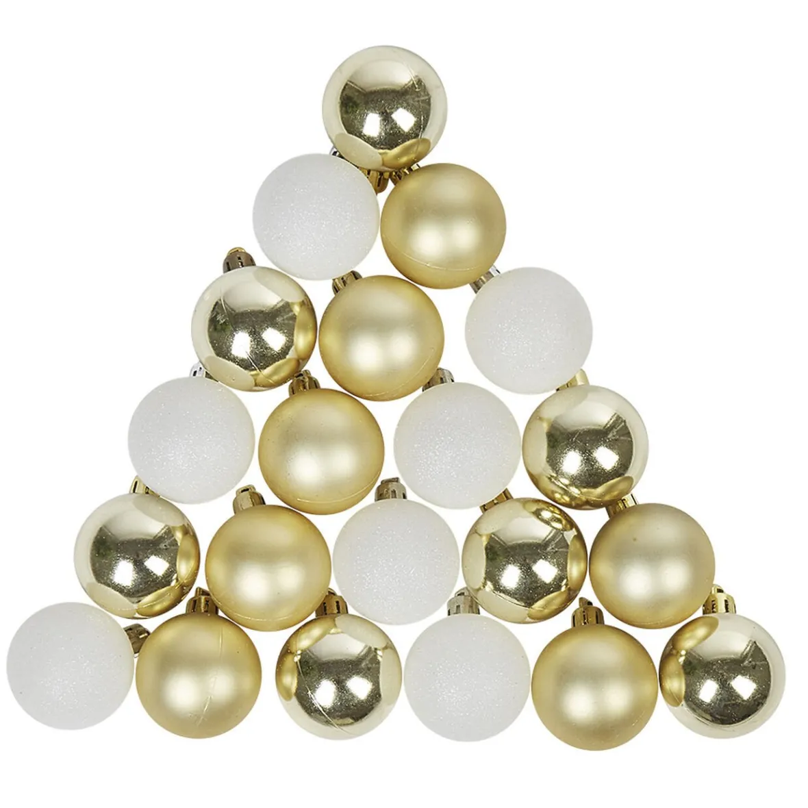 Boule de Noël dorée et blanche x25-Gifi Best