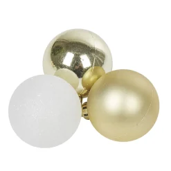 Boule de Noël dorée et blanche x25-Gifi Best