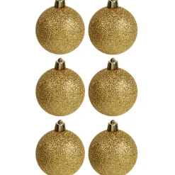 Boule de Noël dorée pailletée x6-Gifi Sale