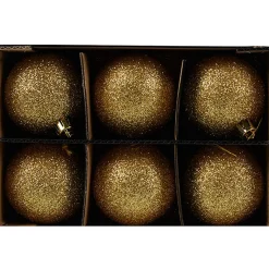 Boule de Noël dorée pailletée x6-Gifi Sale