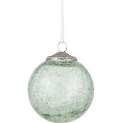 Boule de Noël effet craquelé vert transparent Ø8 cm-Gifi Online