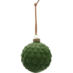 Boule de Noël effet neige verte Ø8 cm-Gifi Outlet