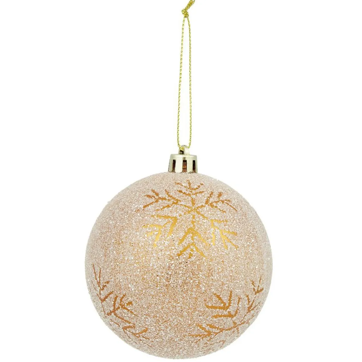 Boule de Noël effet neige sur couleur cuivre Ø8 cm-Gifi Sale