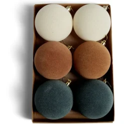Boule de Noël effet velours Ø8cm x6-Gifi Clearance