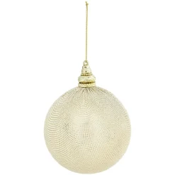 Boule de Noël en acrylique beige doré Ø10 cm-Gifi