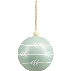 Boule de Noël en bois motif géométriques naturel et blanc Ø6cm-Gifi Hot