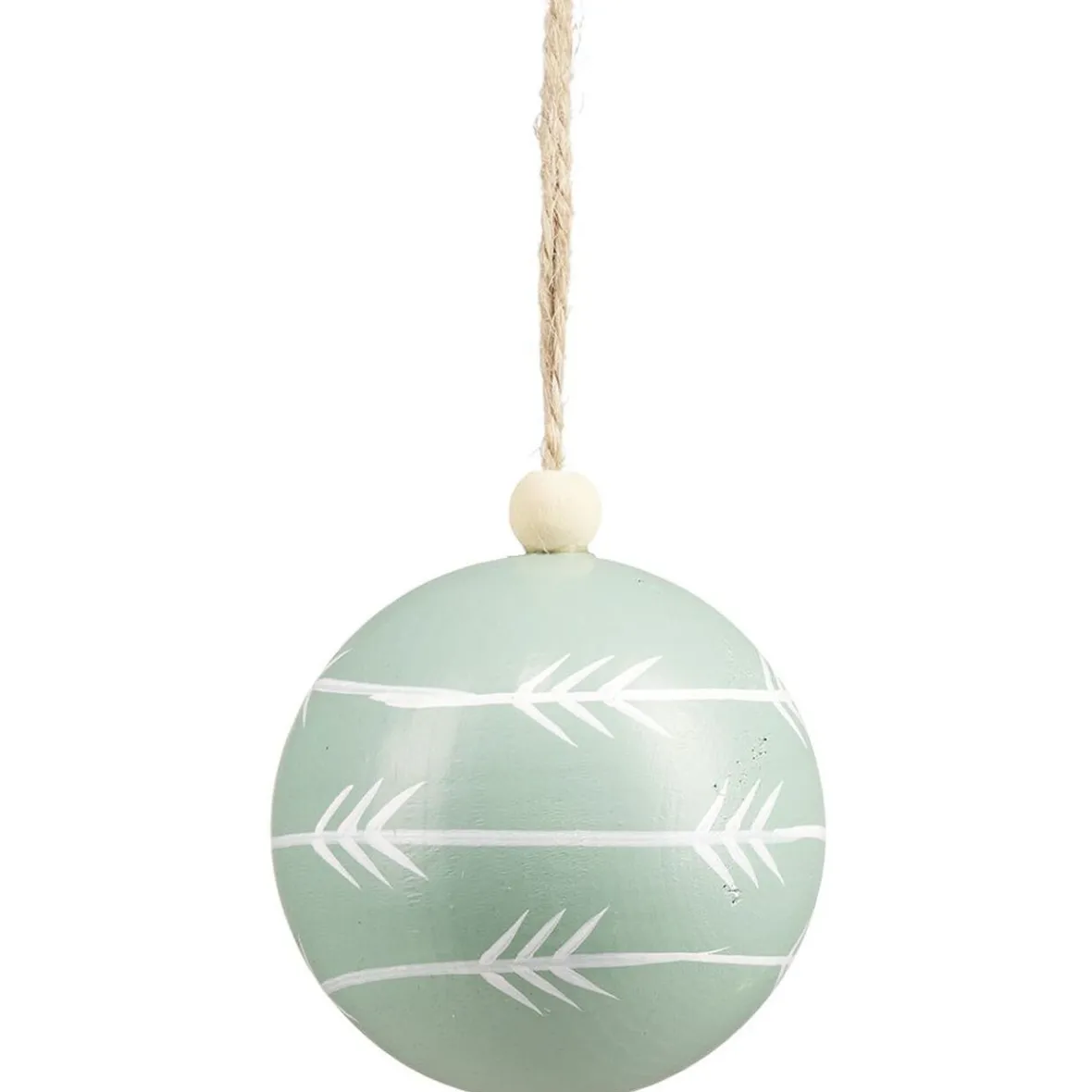 Boule de Noël en bois motif géométriques naturel et blanc Ø6cm-Gifi Hot
