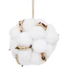 Boule de Noël en coton blanc et doré Ø7 cm-Gifi Clearance