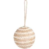 Boule de Noël en jute Ø8cm - 2 modèles-Gifi