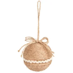 Boule de Noël en jute Ø8cm - 2 modèles-Gifi
