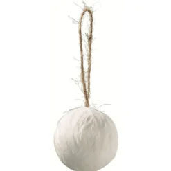 Boule de Noël en plume et lien en jute-Gifi