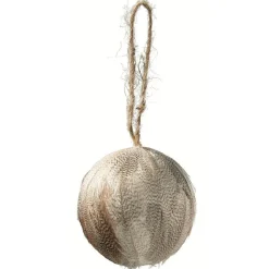 Boule de Noël en plume et lien en jute-Gifi