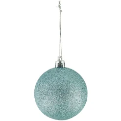 Boule de Noël en pvc bleu pailleté-Gifi Discount