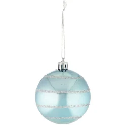 Boule de Noël en pvc bleu pailleté-Gifi Discount