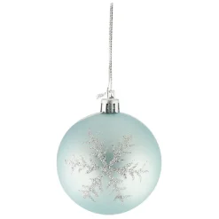 Boule de Noël en pvc bleu pailleté-Gifi Discount
