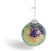 Boule de Noël en verre à paillettes irisé vert Ø8cm-Gifi New