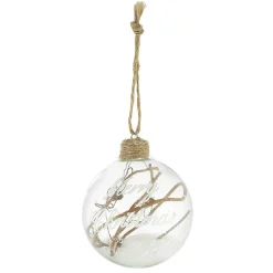 Boule de Noël en verre avec décor nature vintage-Gifi Clearance