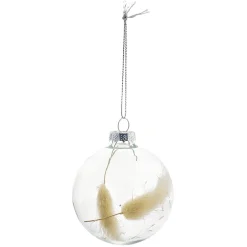 Boule de Noël en verre avec feuille séchée-Gifi Clearance