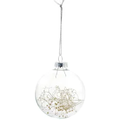 Boule de Noël en verre avec feuille séchée-Gifi Clearance