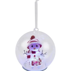 Boule de Noël en verre Bonhomme de neige lumineux-Gifi Outlet
