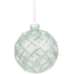 Boule de Noël en verre dessin argenté Ø8-Gifi Discount