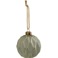 Boule de Noël en verre design origami vert-Gifi New