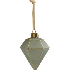 Boule de Noël en verre design origami vert-Gifi New