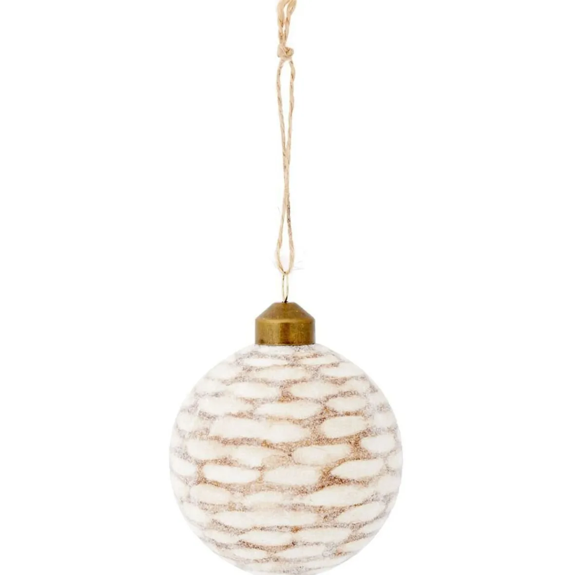 Boule de Noël en verre design écorce marron et blanc Ø8cm-Gifi Sale