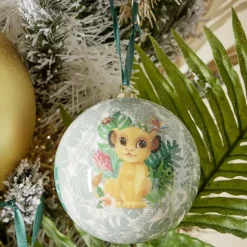 Boule de Noël en verre Disney Le Roi Lion verte et blanche Ø9,5cm-Gifi Sale