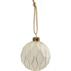 Boule de Noël en verre dorée et blanc Ø8cm-Gifi Best