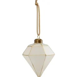 Boule de Noël en verre dorée et blanc Ø8cm-Gifi Best