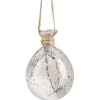 Boule de Noël en verre effet givré intérieur décor neige baies H10 cm-Gifi New