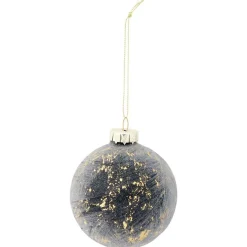 Boule de Noël en verre effet marbre noir et doré Ø8cm-Gifi Hot