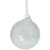 Boule de Noël en verre effet perlé bleu transparent Ø8cm-Gifi Best