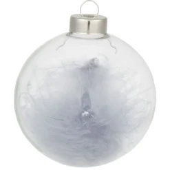 Boule de Noël en verre garnie d'une plume-Gifi Online