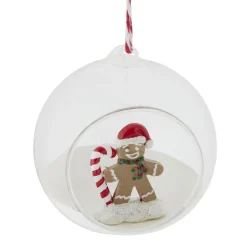 Boule de Noël en verre ouverte avec décor intérieur Ø8cm- 3 modèles-Gifi Online