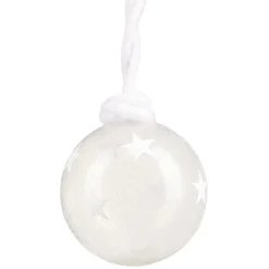Boule de Noël en verre pailleté motif étoile attache en laine Ø8cm-Gifi Clearance