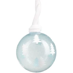 Boule de Noël en verre pailleté motif étoile attache en laine Ø8cm-Gifi Clearance
