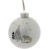 Boule de Noël en verre paysage blanc et noir Ø8cm-Gifi Sale