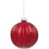 Boule de Noël en verre rouge à suspendre-Gifi