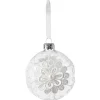 Boule de Noël en verre transparent et dentelle blanche-Gifi Discount